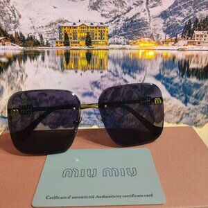  Miu Miu Square Logo Sunglasses - Trendy UV-Protective Luxury Shades